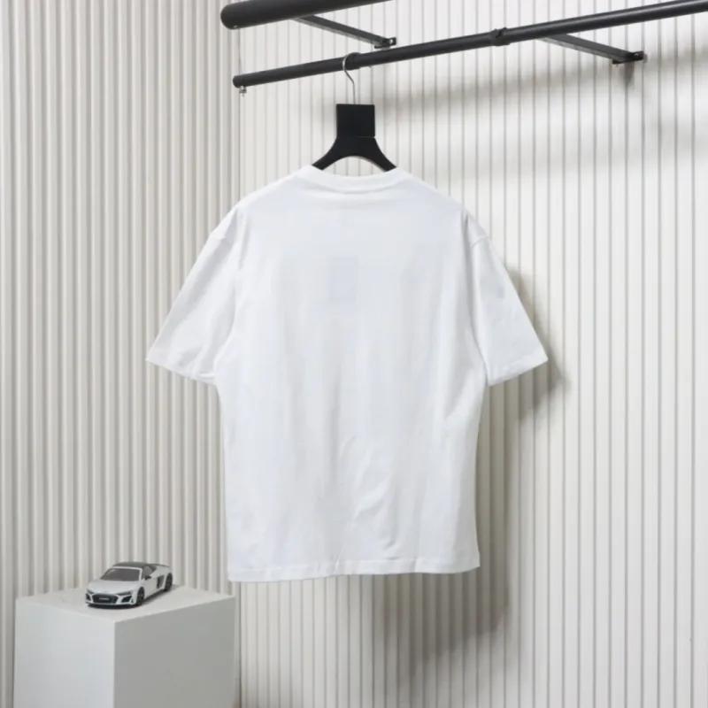 Balenciaga 25ss gradient letter embroidery short sleeve white