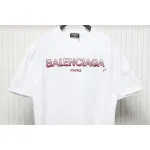 Balenciaga 25ss gradient letter embroidery short sleeve white