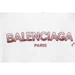 Balenciaga 25ss gradient letter embroidery short sleeve white