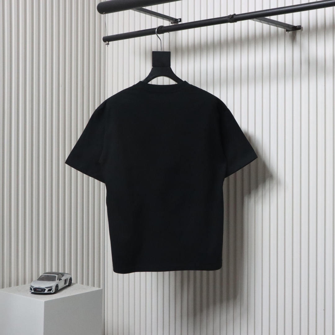 Balenciaga 25ss Sanskrit letters flocked print short sleeves