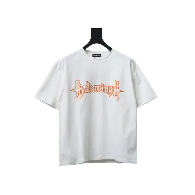 Balenciaga 25ss Sanskrit letters flocking print short sleeves white 01