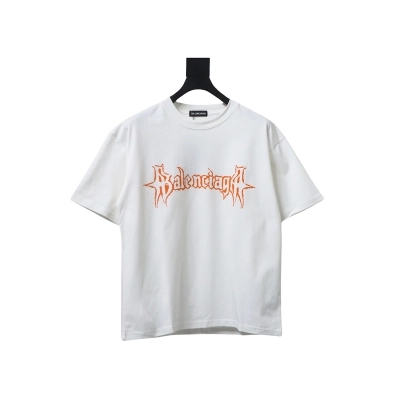 Balenciaga 25ss Sanskrit letters flocking print short sleeves white 01