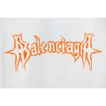 Balenciaga 25ss Sanskrit letters flocking print short sleeves white