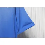 Balenciaga 25ss washed cola embroidery fried color hole short-sleeved T-shirt blue