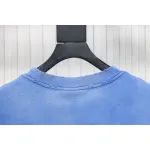 Balenciaga 25ss washed cola embroidery fried color hole short-sleeved T-shirt blue