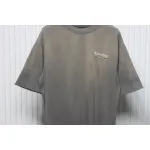 Balenciaga 25ss washed cola embroidery fried color hole short-sleeved T-shirt brown