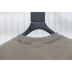 Balenciaga 25ss washed cola embroidery fried color hole short-sleeved T-shirt brown