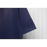 Balenciaga 25ss washed cola embroidery fried color hole short-sleeved T-shirt dark blue