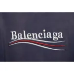 Balenciaga 25ss washed cola embroidery fried color hole short-sleeved T-shirt dark blue