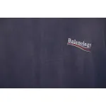 Balenciaga 25ss washed cola embroidery fried color hole short-sleeved T-shirt dark blue