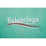 Balenciaga 25ss washed cola embroidery fried color hole short-sleeved T-shirt green
