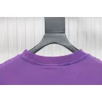Balenciaga 25ss washed cola embroidery fried color hole short-sleeved T-shirt purple