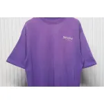 Balenciaga 25ss washed cola embroidery fried color hole short-sleeved T-shirt purple