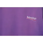 Balenciaga 25ss washed cola embroidery fried color hole short-sleeved T-shirt purple
