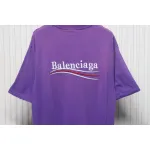 Balenciaga 25ss washed cola embroidery fried color hole short-sleeved T-shirt purple
