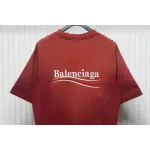 Balenciaga 25ss washed cola embroidery fried color hole short-sleeved T-shirt red