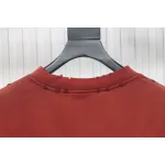Balenciaga 25ss washed cola embroidery fried color hole short-sleeved T-shirt red