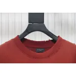 Balenciaga 25ss washed cola embroidery fried color hole short-sleeved T-shirt red