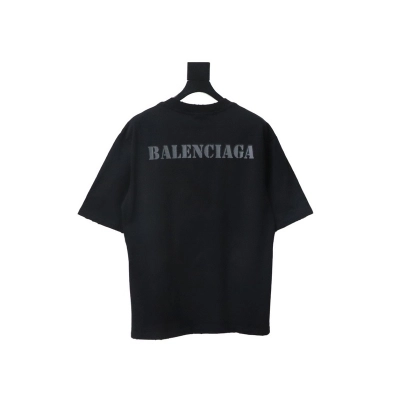 Balenciaga Blurred Inkjet Letters Short Sleeve T-shirt Black 02