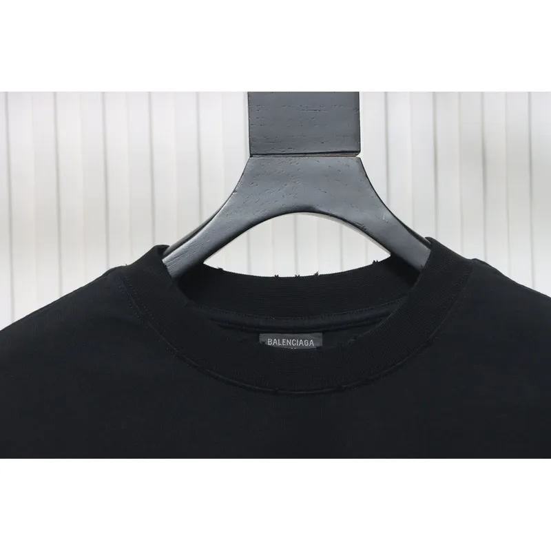 Balenciaga Blurred Inkjet Letters Short Sleeve T-shirt Black
