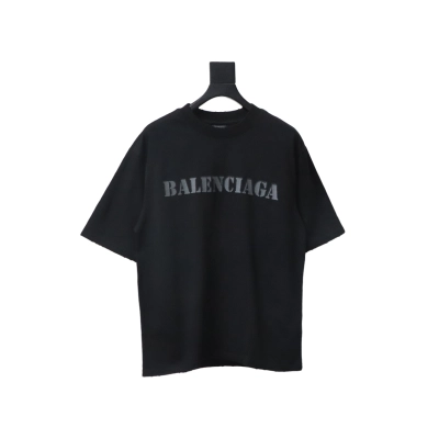 Balenciaga Blurred Inkjet Letters Short Sleeve T-shirt Black 01