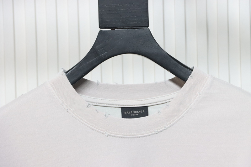 Balenciaga Blurred Inkjet Letters Short Sleeve T-shirt Light Gray