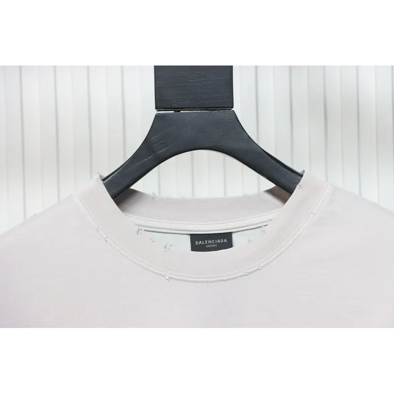 Balenciaga Blurred Inkjet Letters Short Sleeve T-shirt Light Gray