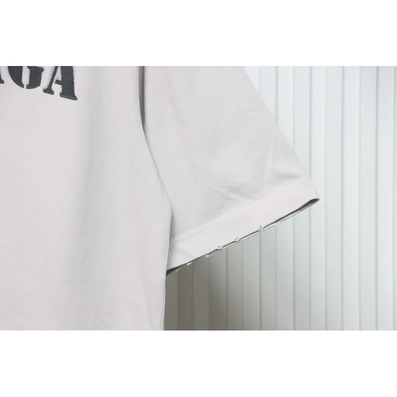 Balenciaga Blurred Inkjet Letters Short Sleeve T-shirt Light Gray