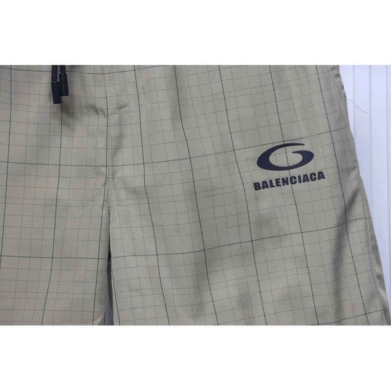 Balenciaga Plaid Letter Embroidered Shorts