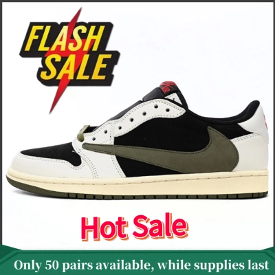 【Flash Sale】Air Jordan 1 Retro Low OG SP Travis Scott Olive (W) DZ4137-106 01
