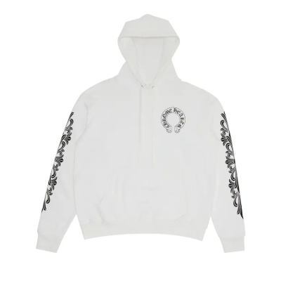 Chrome Hearts Floral Horseshoe Hoodie 'White' 01