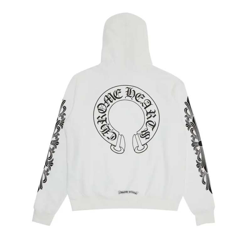 Chrome Hearts Floral Horseshoe Hoodie 'White'