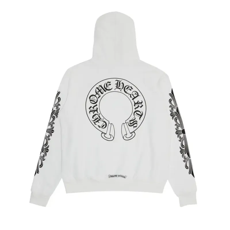 Chrome Hearts Floral Horseshoe Hoodie 'White'