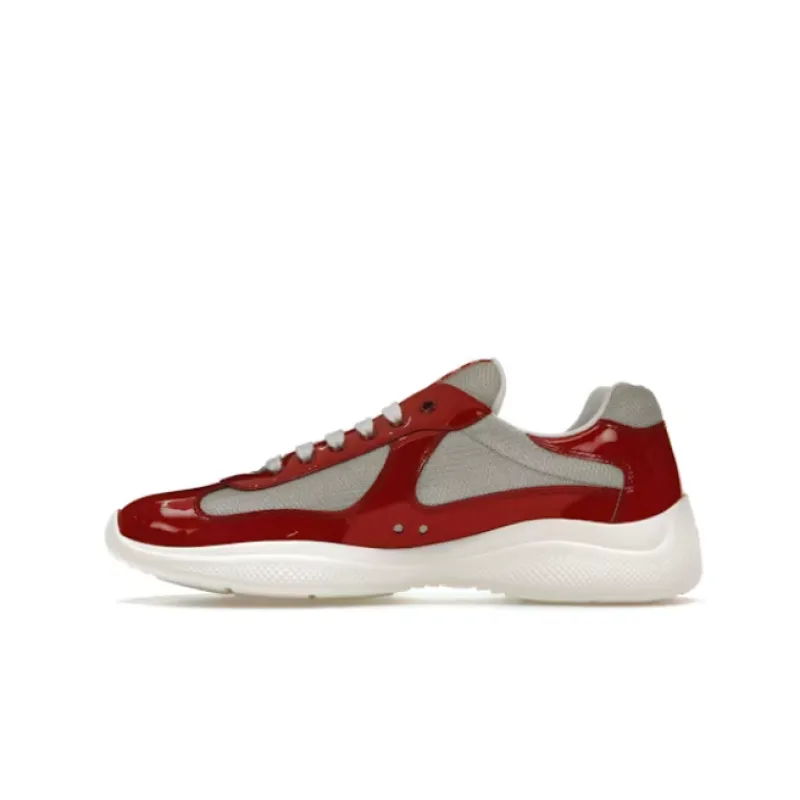 PRADA Red Prada America's Cup biker fabric sneakers