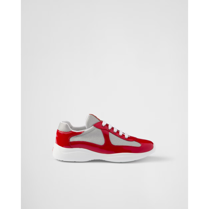 PRADA Red Prada America's Cup biker fabric sneakers