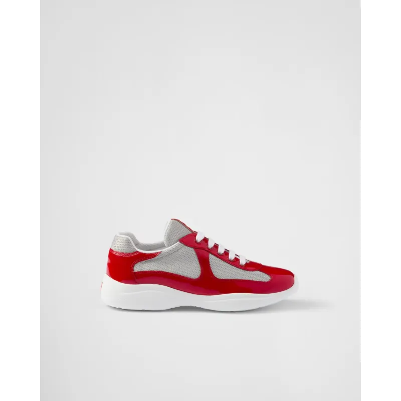 PRADA Red Prada America's Cup biker fabric sneakers