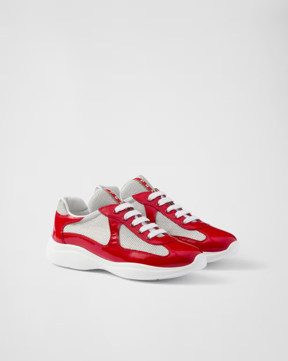 PRADA Red Prada America's Cup biker fabric sneakers