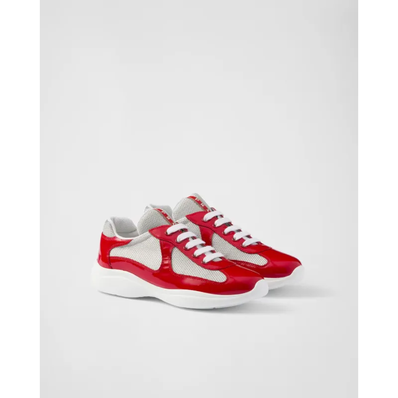 PRADA Red Prada America's Cup biker fabric sneakers