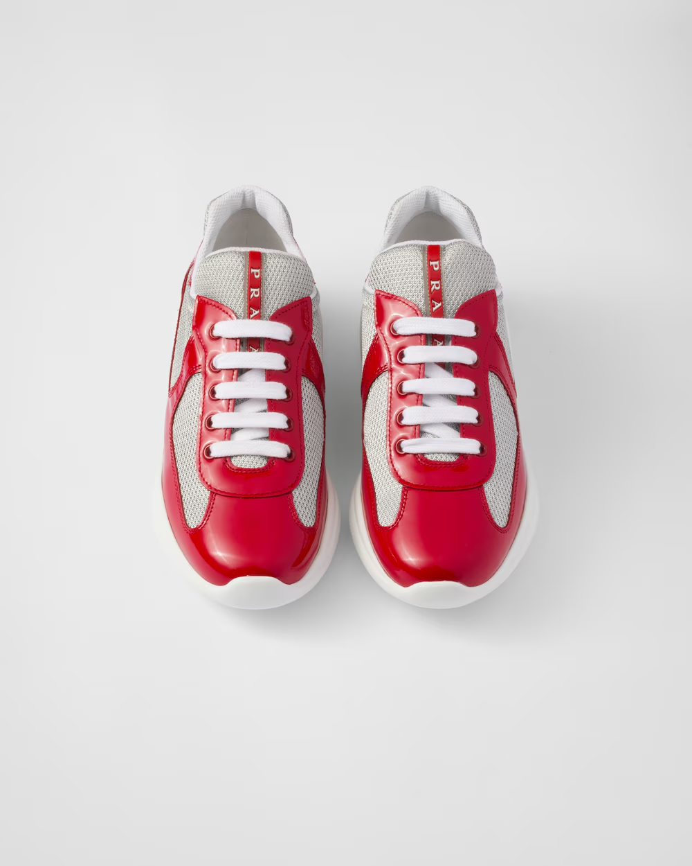 PRADA Red Prada America's Cup biker fabric sneakers