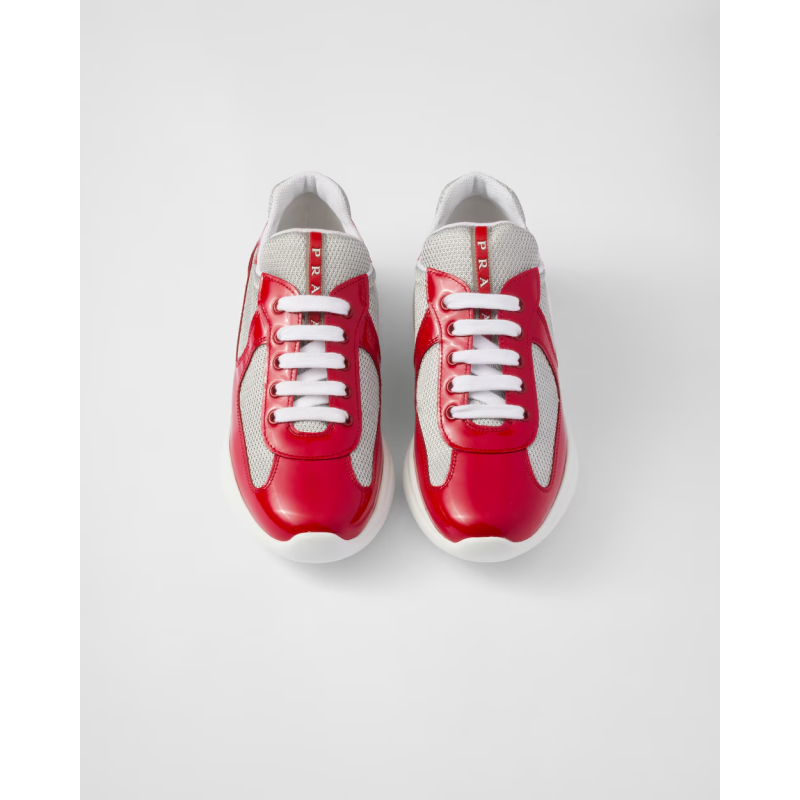 PRADA Red Prada America's Cup biker fabric sneakers