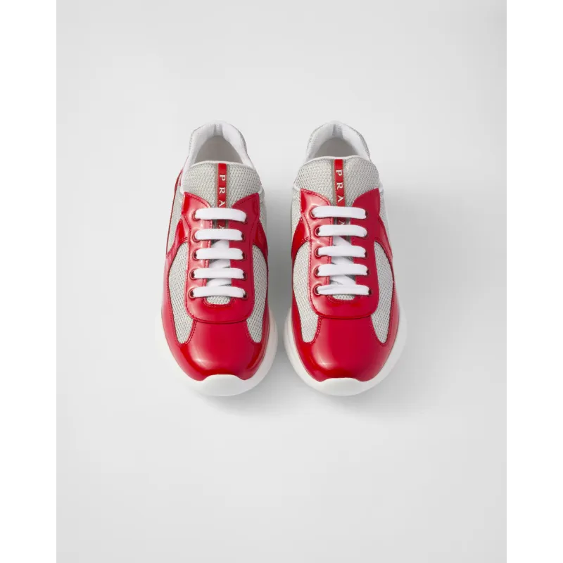PRADA Red Prada America's Cup biker fabric sneakers