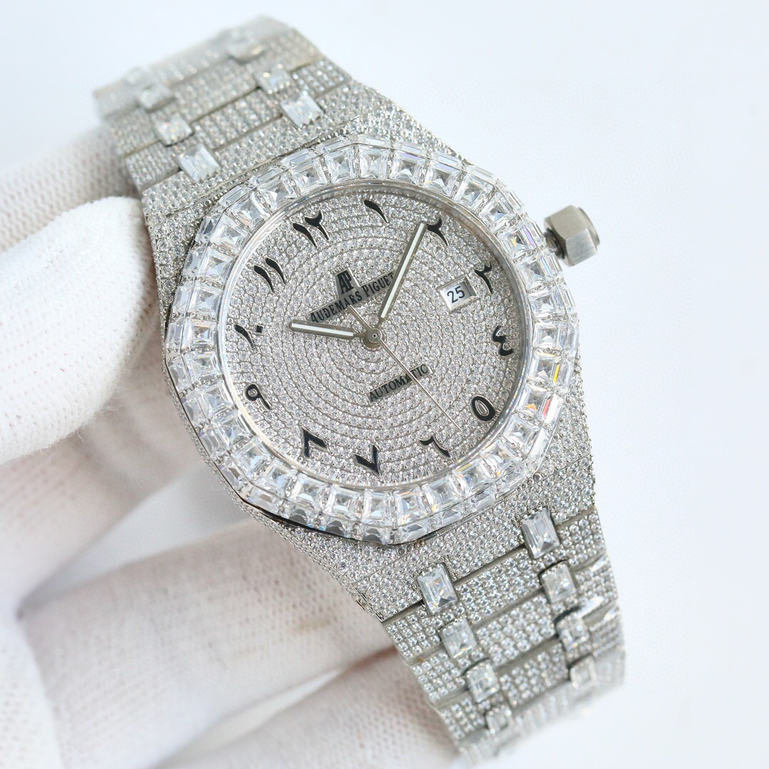 PKStockX Audemars Piguet with White Diamonds and Arabic Dial 41mm