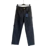 Louis Vuitton Monogram Detail Carpenter Denim Pants Black
