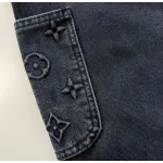 Louis Vuitton Monogram Detail Carpenter Denim Pants Black