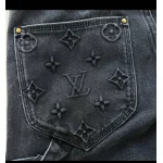 Louis Vuitton Monogram Detail Carpenter Denim Pants Black