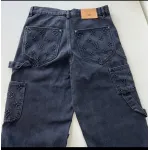 Louis Vuitton Monogram Detail Carpenter Denim Pants Black