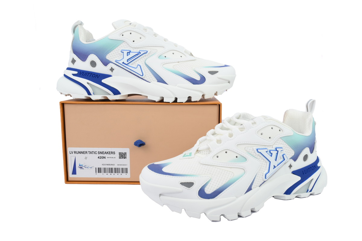PK God Batch Louis Vuitton Run Tatic White Blue