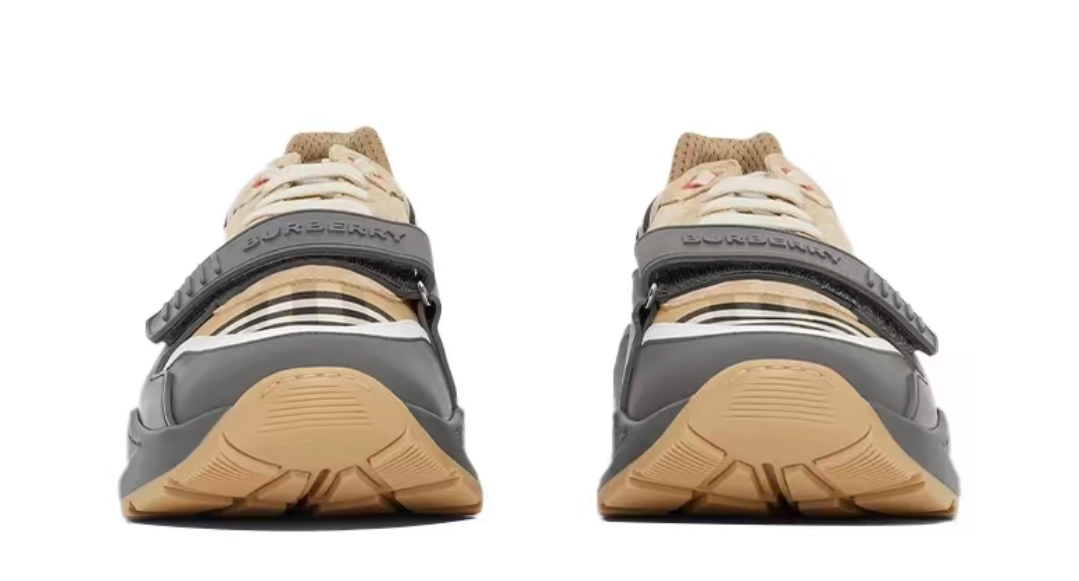 Burberry House Check Pattern Canvas Sneakers Beige/Black