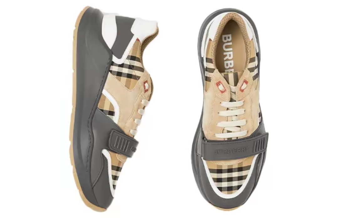 Burberry House Check Pattern Canvas Sneakers Beige/Black