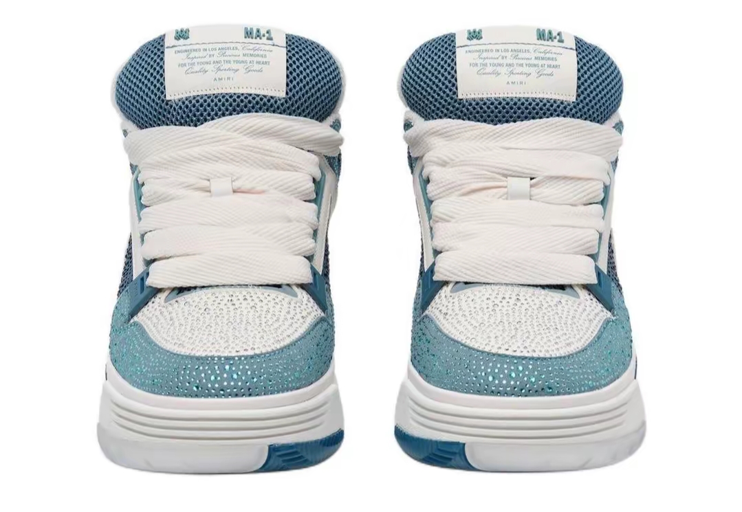 PK God Batch AMIRI Crystal Ma-1 Sneakers Dusty Blue